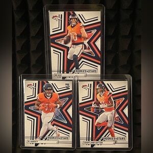 BO NIX 2025 PANINI ROOKIES & STARS-RJ HARVEY RC-COURTLAND SUTTON-DENVER BRONCOS